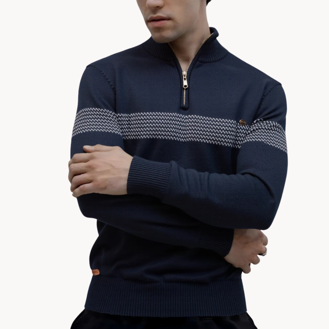 Heritage Diagonal Weave Mock Neck Pullover