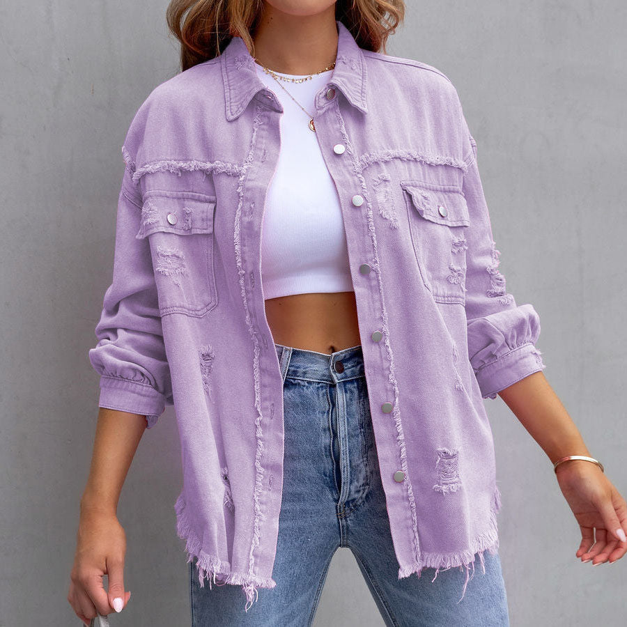 Celeste Distressed Denim Jacket