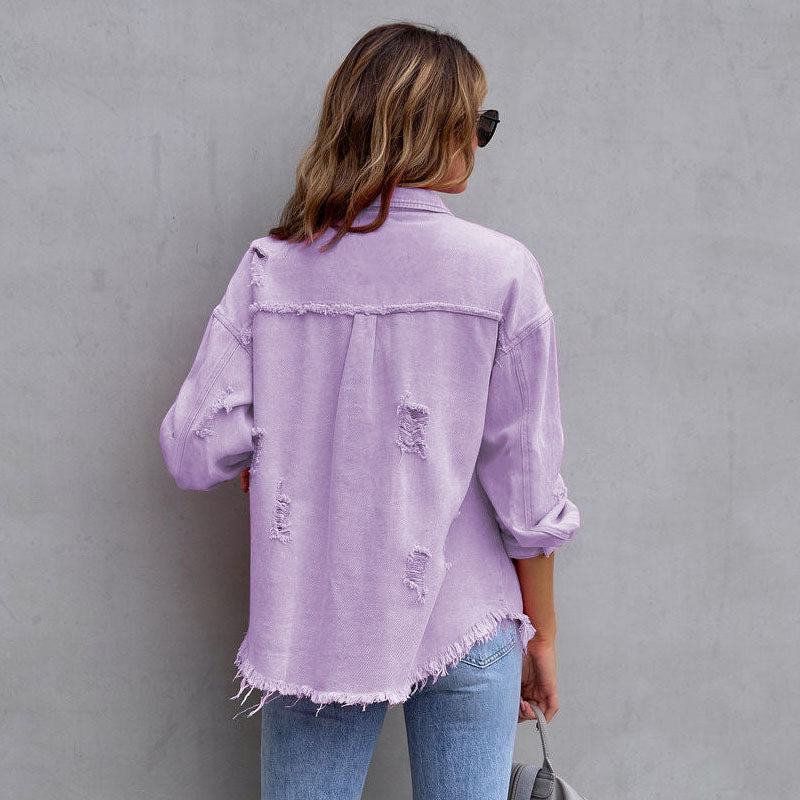 Celeste Distressed Denim Jacket