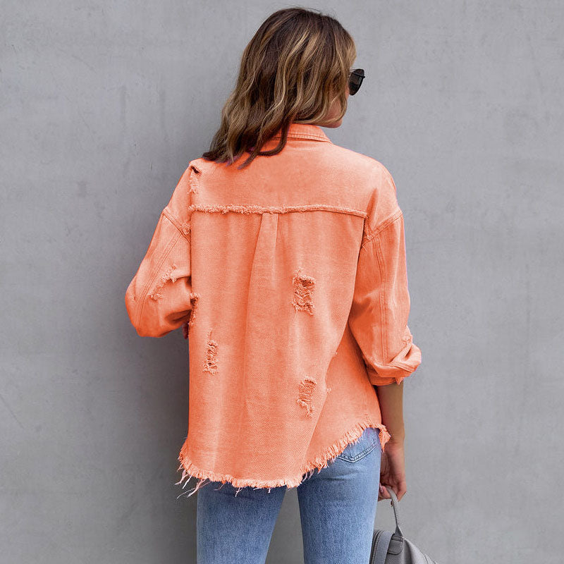 Celeste Distressed Denim Jacket