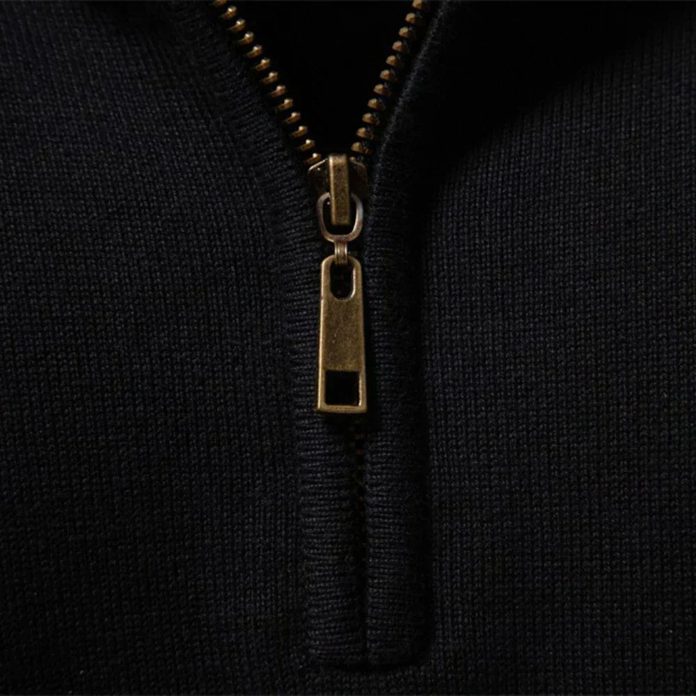 Heritage Diagonal Weave Mock Neck Pullover