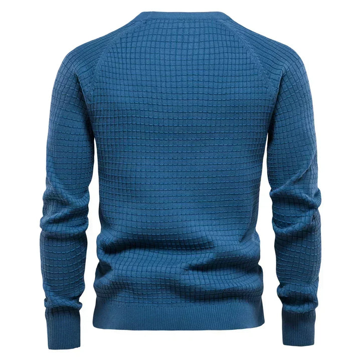 Kursava™ | Men's Sweater With Grid Pattern