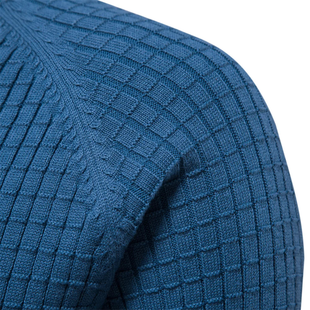 Kursava™ | Men's Sweater With Grid Pattern
